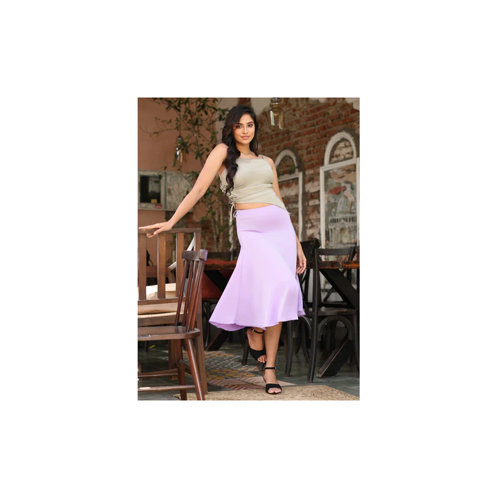 Fishtail Satin Skirt – Lavender